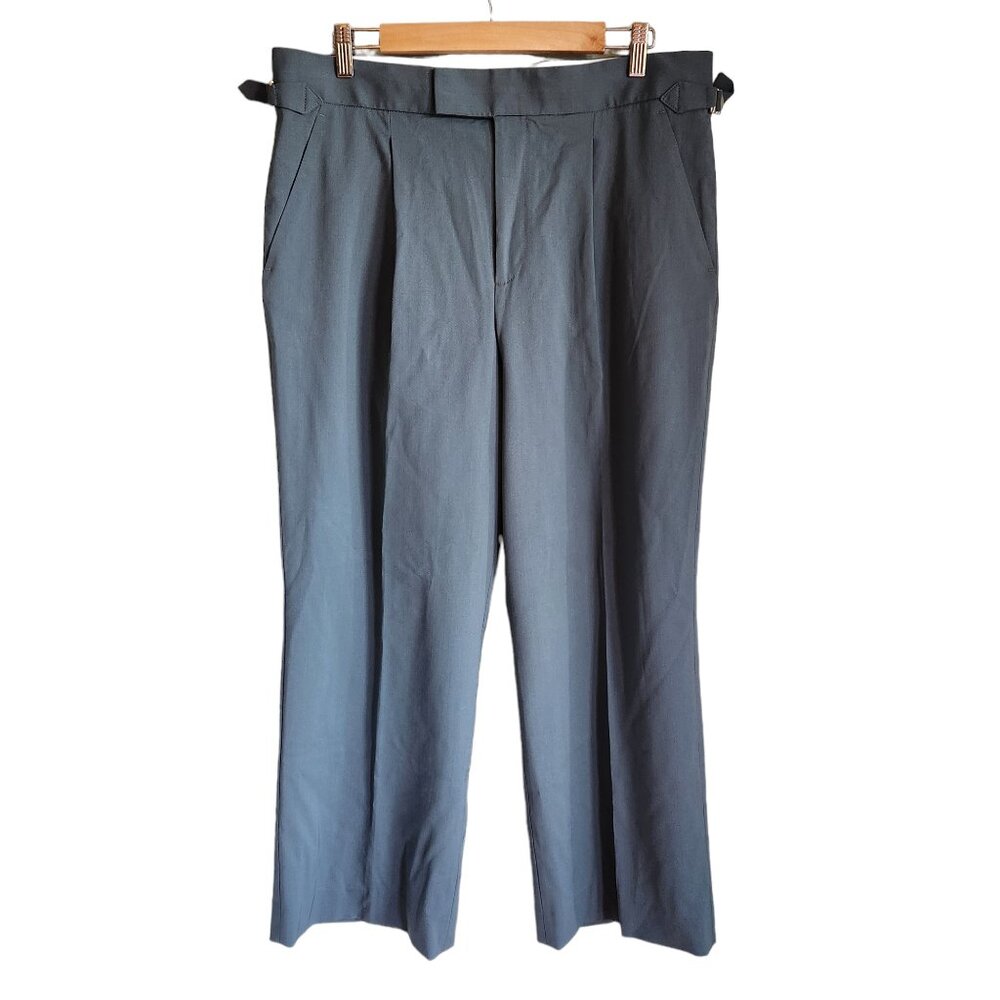 Everlane Pants 14 Women's Teal Blue Green Wide Leg Wool Blend